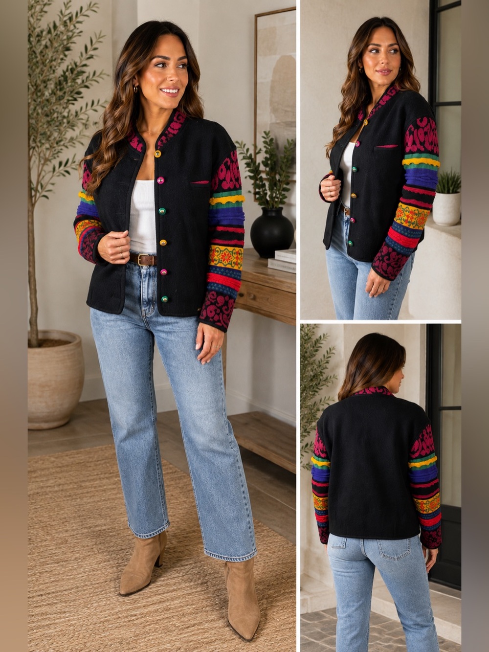 Vintage GEIGER Tyrol Boiled Wool
Sweater Jacket 38 Medium Made in
Austria